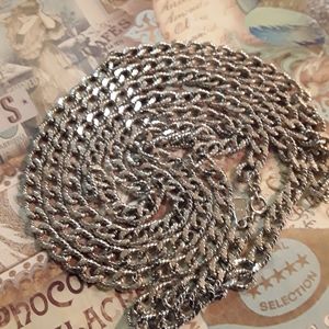 Monet 54" silvertone chain link necklace